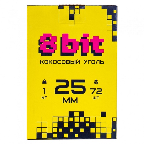 Уголь для кальяна 8bit 25мм (72шт, 1кг)