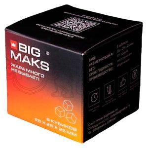 Уголь для кальяна Big Maks 25мм (16шт, 0.22кг)
