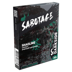 Табак для кальяна Sabotage (Саботаж) by Darkside - Shaolime (Черный Чай, Лайм) 30гр.