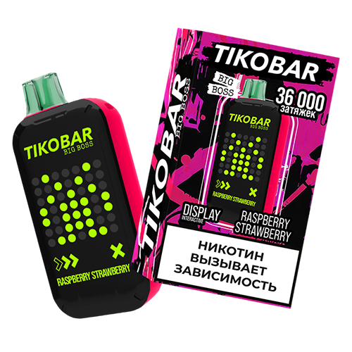 TIKOBAR Big Boss 36000 - Raspberry Strawberry (Малина Клубника)