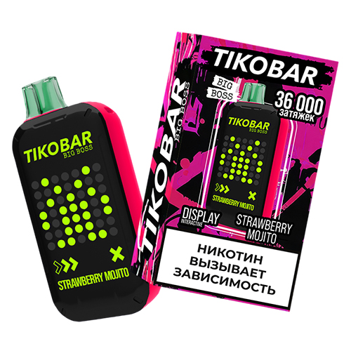 TIKOBAR Big Boss 36000 - Strawberry Mojito (Клубничный Мохито)