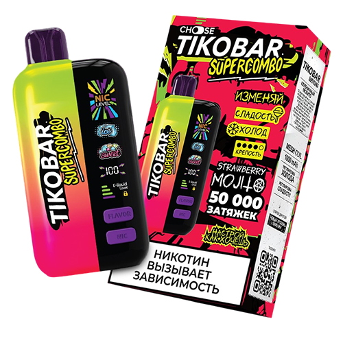 TIKOBAR SuperCombo 50000 - Strawberry Mojito (Клубничный Мохито)